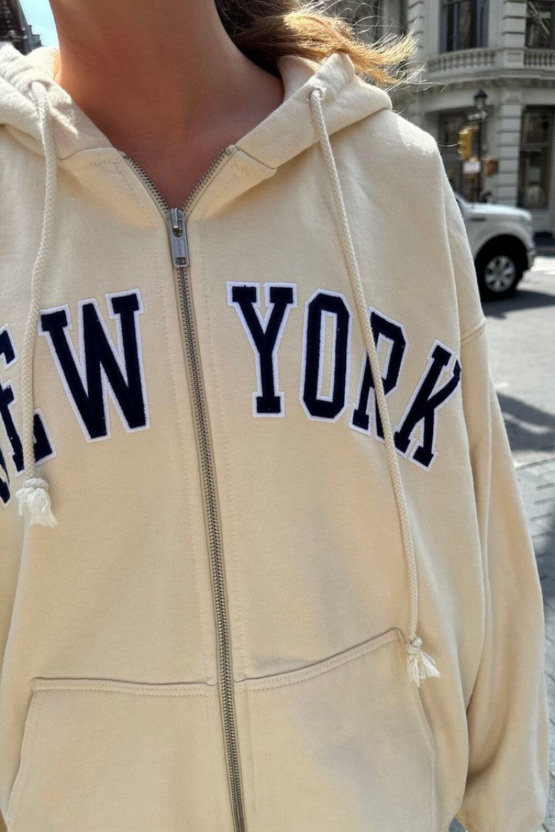 Sweat a Capuche Brandy Melville Christy New York Blanche | RIR-77924686